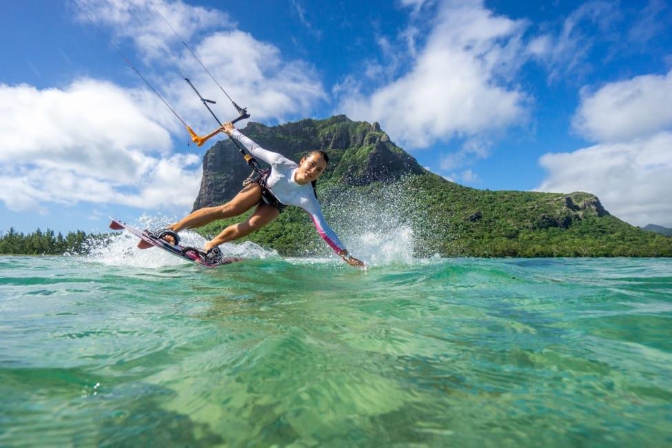Kitesurfing in Le Morne, Mauritius