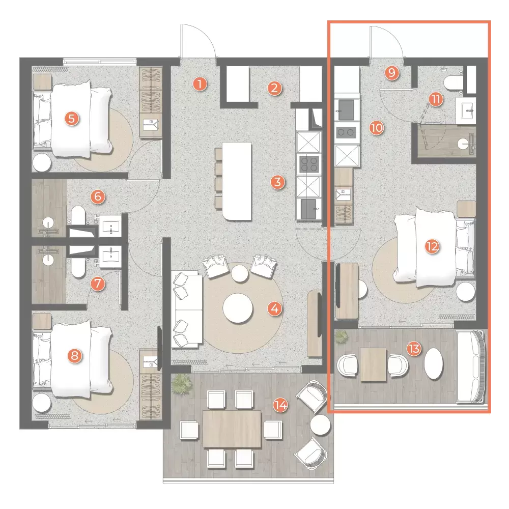 3-Bedroom Apartment type A3 + Studio type A3